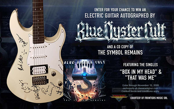 enter to win an autographed BOC guitar at classics du jour dot com